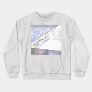 Arty silver glitter marble Crewneck Sweatshirt